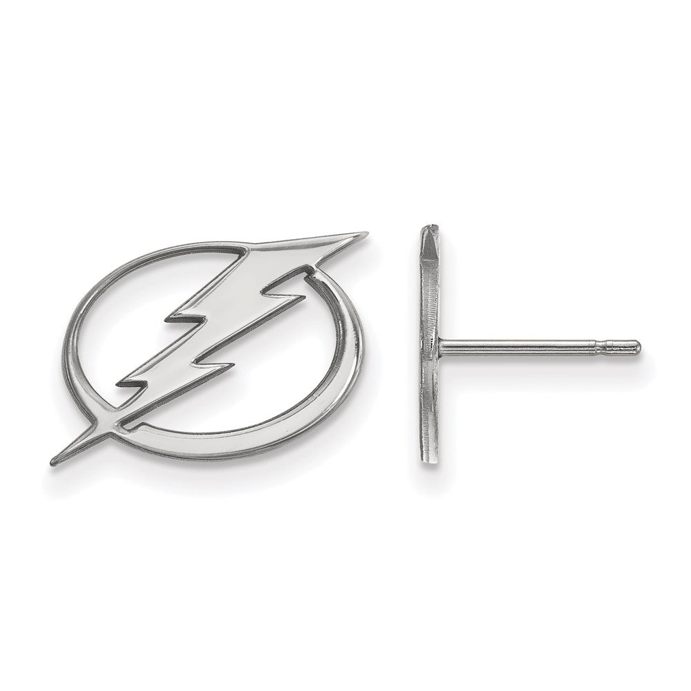 10K White Gold Nhl Logoart Tampa Bay Lightning Small Post Earrings