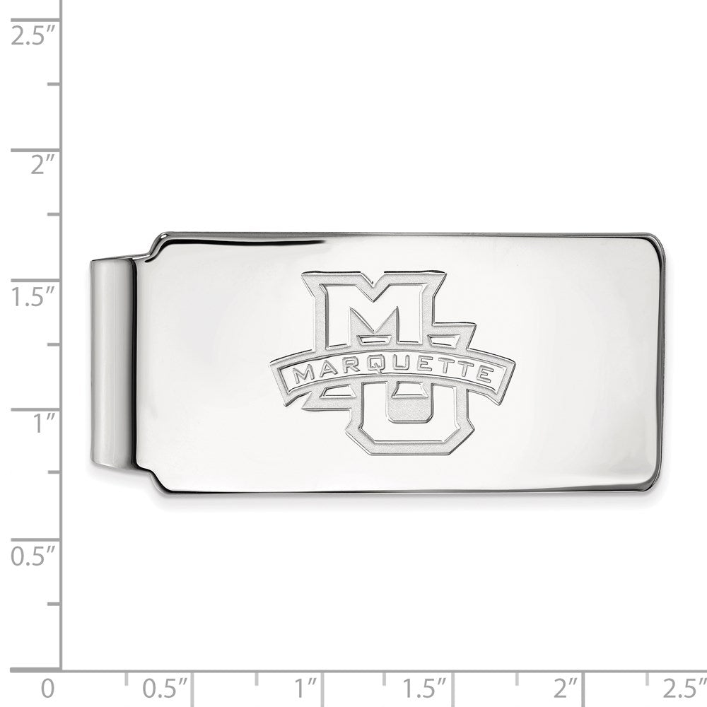 Sterling Silver Rhod-Pltd Logoart Marquette University Money Clip