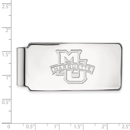 Sterling Silver Rhod-Pltd Logoart Marquette University Money Clip
