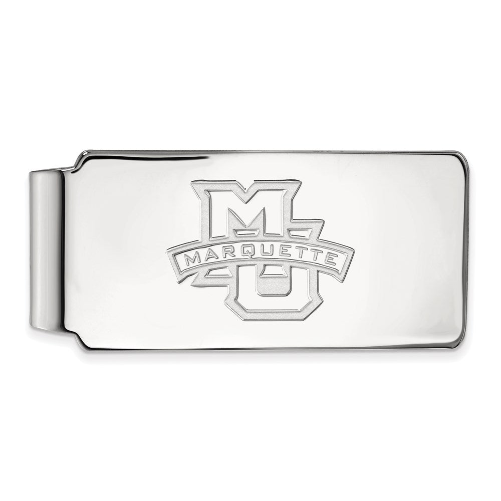 Sterling Silver Rhod-Pltd Logoart Marquette University Money Clip