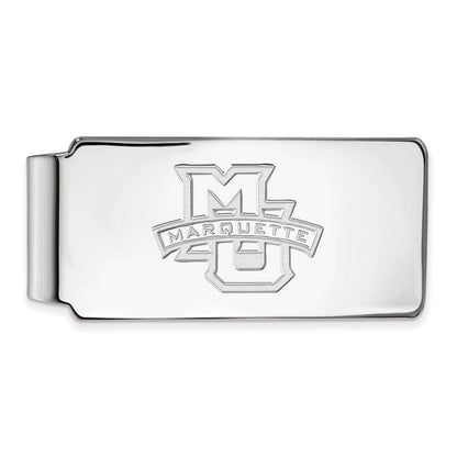 Sterling Silver Rhod-Pltd Logoart Marquette University Money Clip