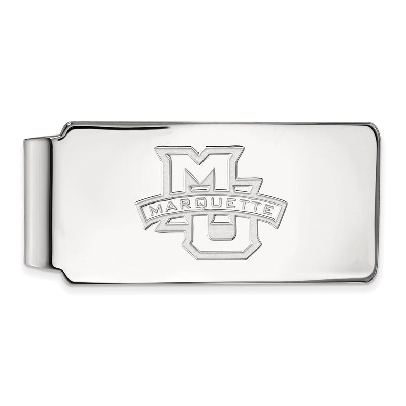 Sterling Silver Rhod-Pltd Logoart Marquette University Money Clip