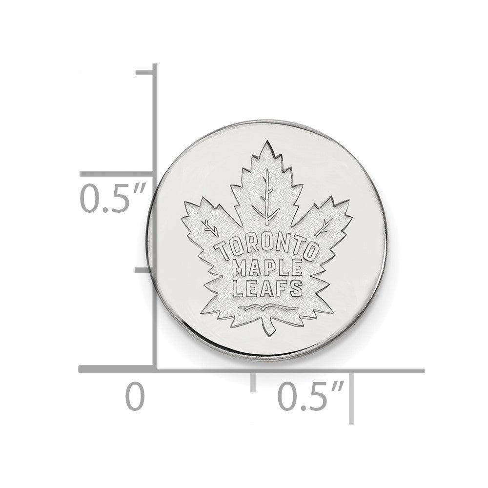 Sterling Silver Rhod-Pltd Nhl Logoart Toronto Maple Leafs Lapel Pin