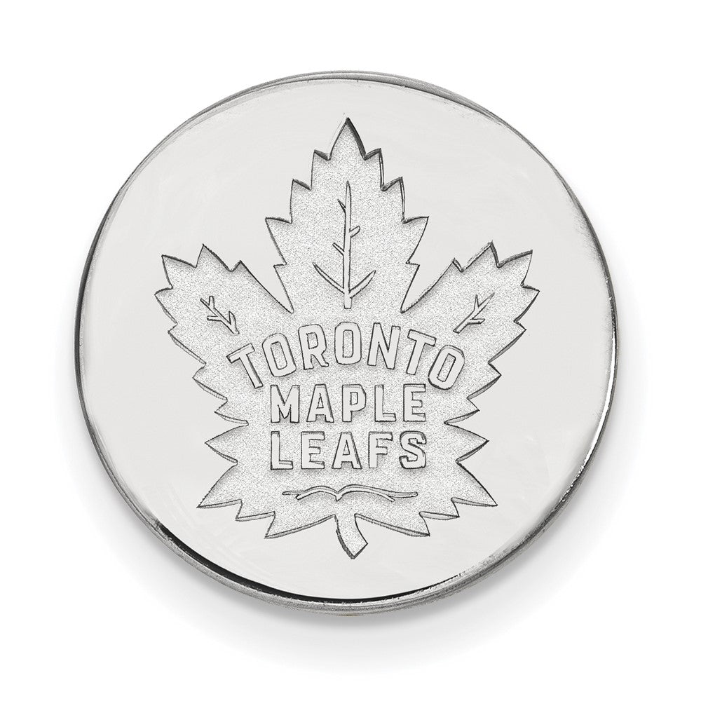 Sterling Silver Rhod-Pltd Nhl Logoart Toronto Maple Leafs Lapel Pin