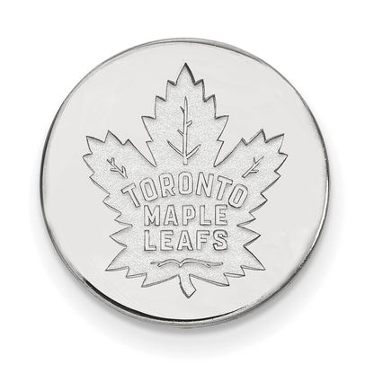 Sterling Silver Rhod-Pltd Nhl Logoart Toronto Maple Leafs Lapel Pin