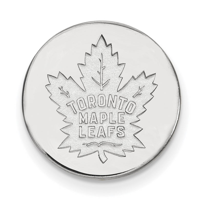 Sterling Silver Rhod-Pltd Nhl Logoart Toronto Maple Leafs Lapel Pin