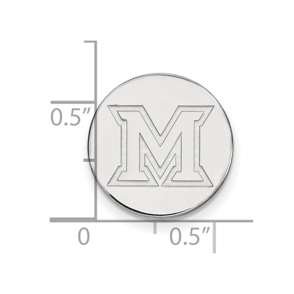 Sterling Silver Rhod-Pltd Logoart Miami University Ohio Lapel Pin