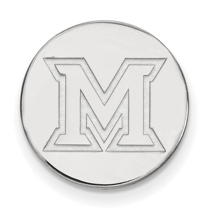Sterling Silver Rhod-Pltd Logoart Miami University Ohio Lapel Pin