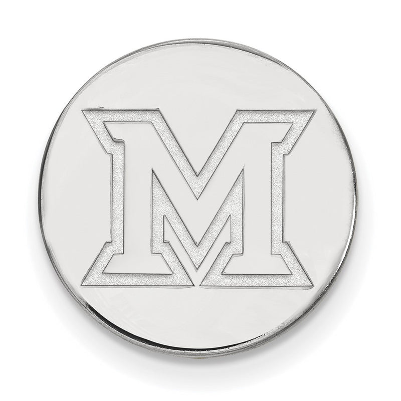 Sterling Silver Rhod-Pltd Logoart Miami University Ohio Lapel Pin