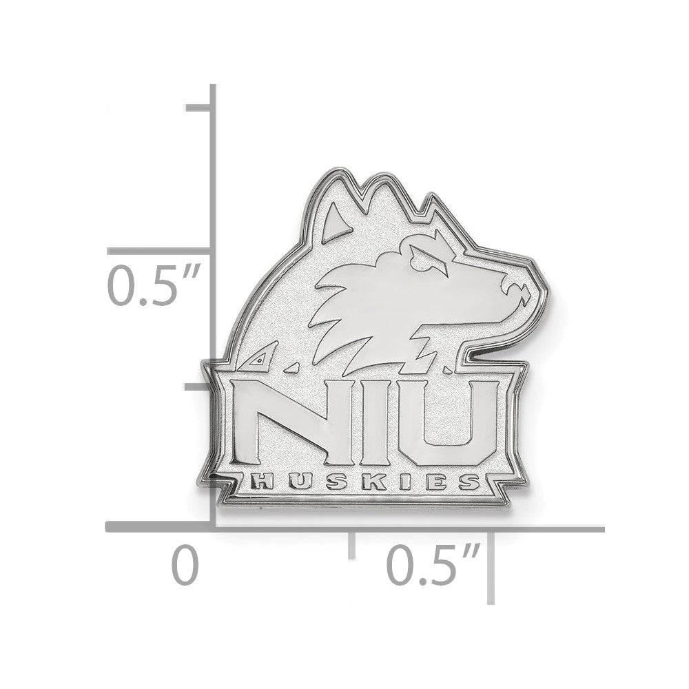 Sterling Silver Rhod-Pltd Logoart Northern Illinois University Lapel Pin