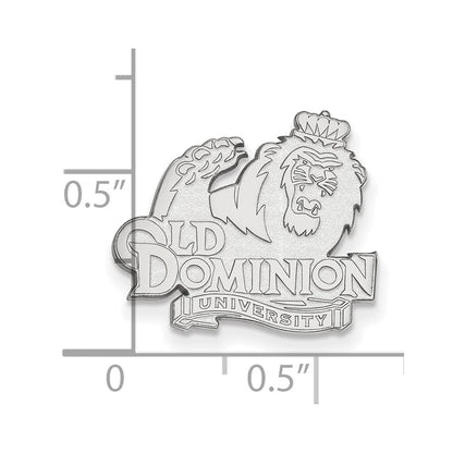 Sterling Silver Rhod-Pltd Logoart Old Dominion University Lapel Pin