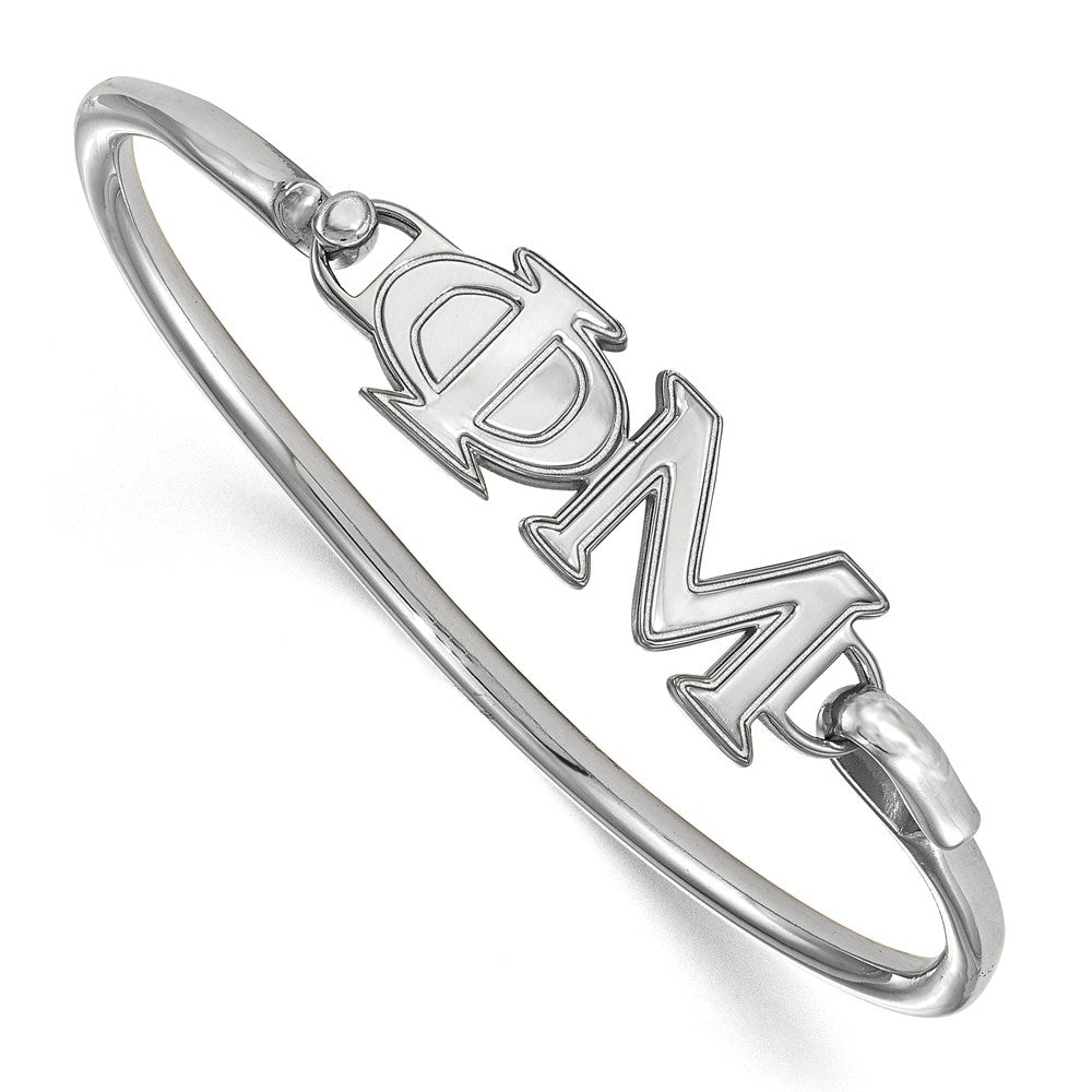 Sterling Silver Rh Plated Logoart Phi Mu Small Hook And Clasp Bangle