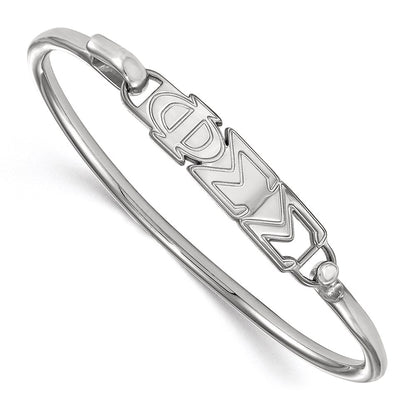 Sterling Silver Logoart Phi Sigma Small Hook And Clasp Bangle