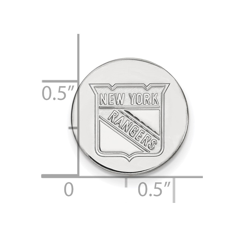 Sterling Silver Rhod-Pltd Nhl Logoart New York Rangers Lapel Pin