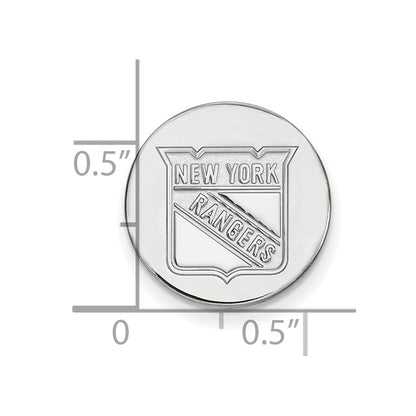 Sterling Silver Rhod-Pltd Nhl Logoart New York Rangers Lapel Pin