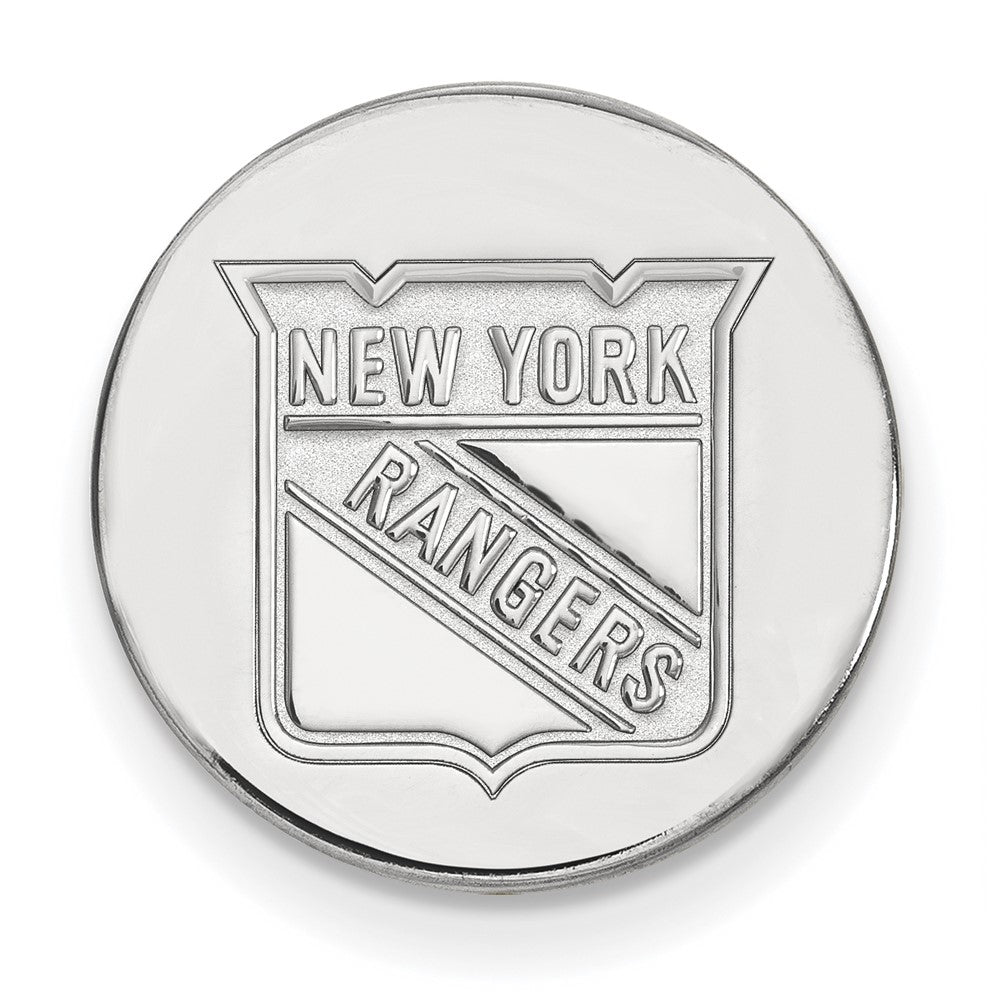 Sterling Silver Rhod-Pltd Nhl Logoart New York Rangers Lapel Pin
