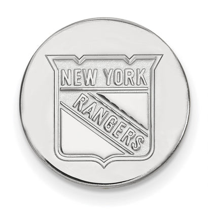 Sterling Silver Rhod-Pltd Nhl Logoart New York Rangers Lapel Pin