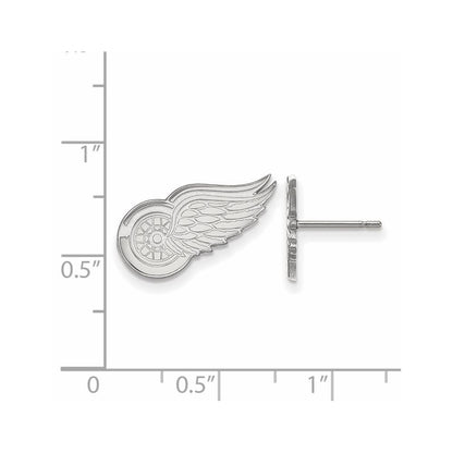 10K White Gold Nhl Logoart Detroit Red Wings Small Post Earrings