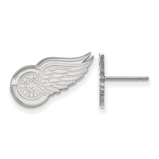 10K White Gold Nhl Logoart Detroit Red Wings Small Post Earrings