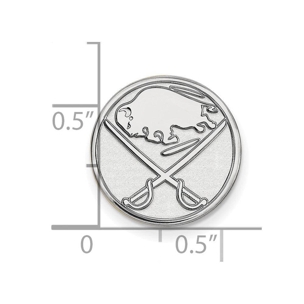 Sterling Silver Rhodium-Plated Nhl Logoart Buffalo Sabres Lapel Pin