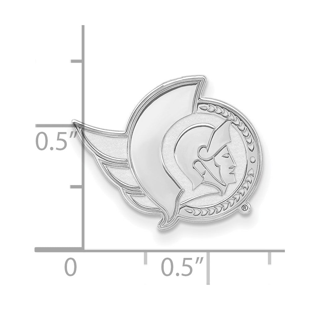 Sterling Silver Rhod-Pltd Nhl Logoart Ottawa Senators Lapel Pin