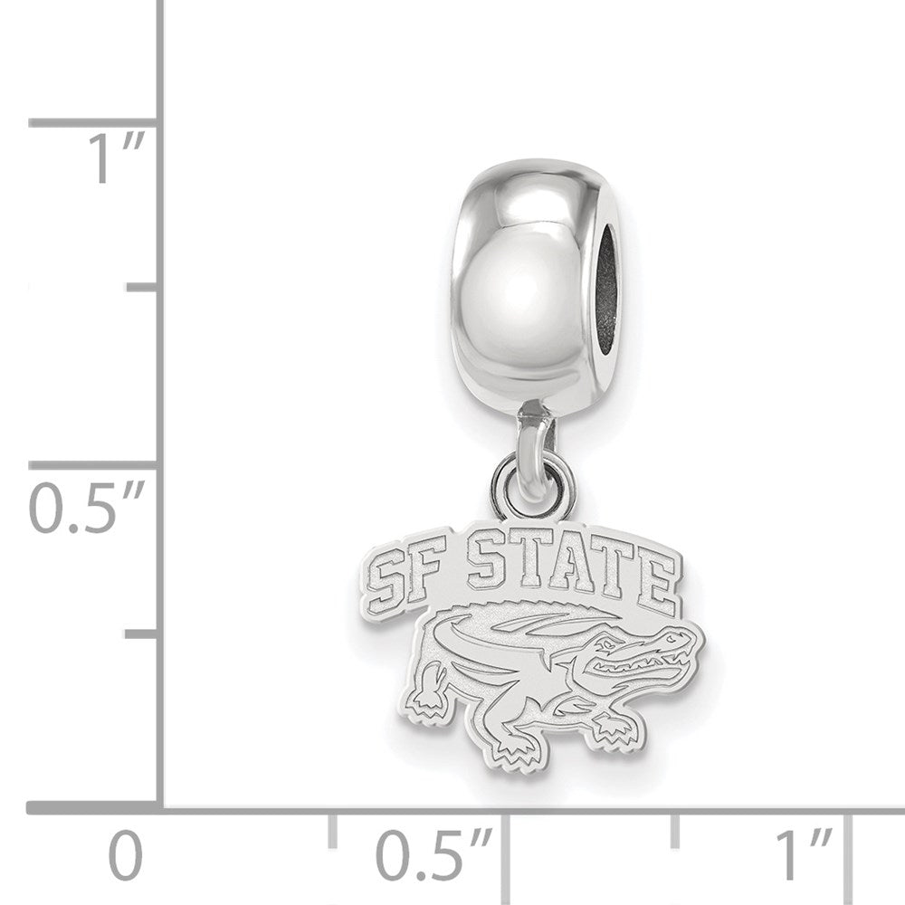 Sterling Silver Rhod-Pltd Logoart San Francisco State Univ. Dangle Bead