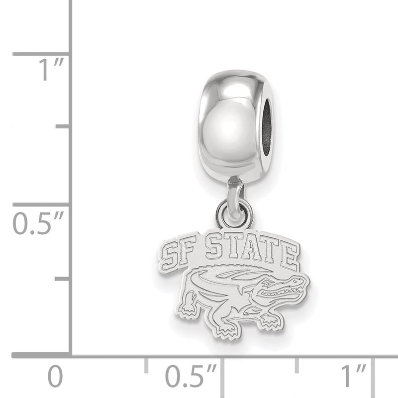 Sterling Silver Rhod-Pltd Logoart San Francisco State Univ. Dangle Bead