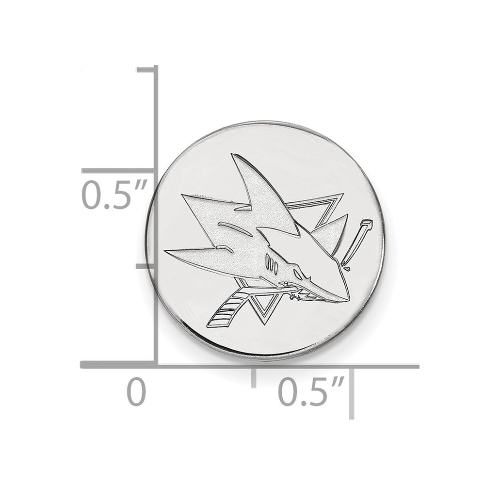 Sterling Silver Rhod-Pltd Nhl Logoart San Jose Sharks Lapel Pin