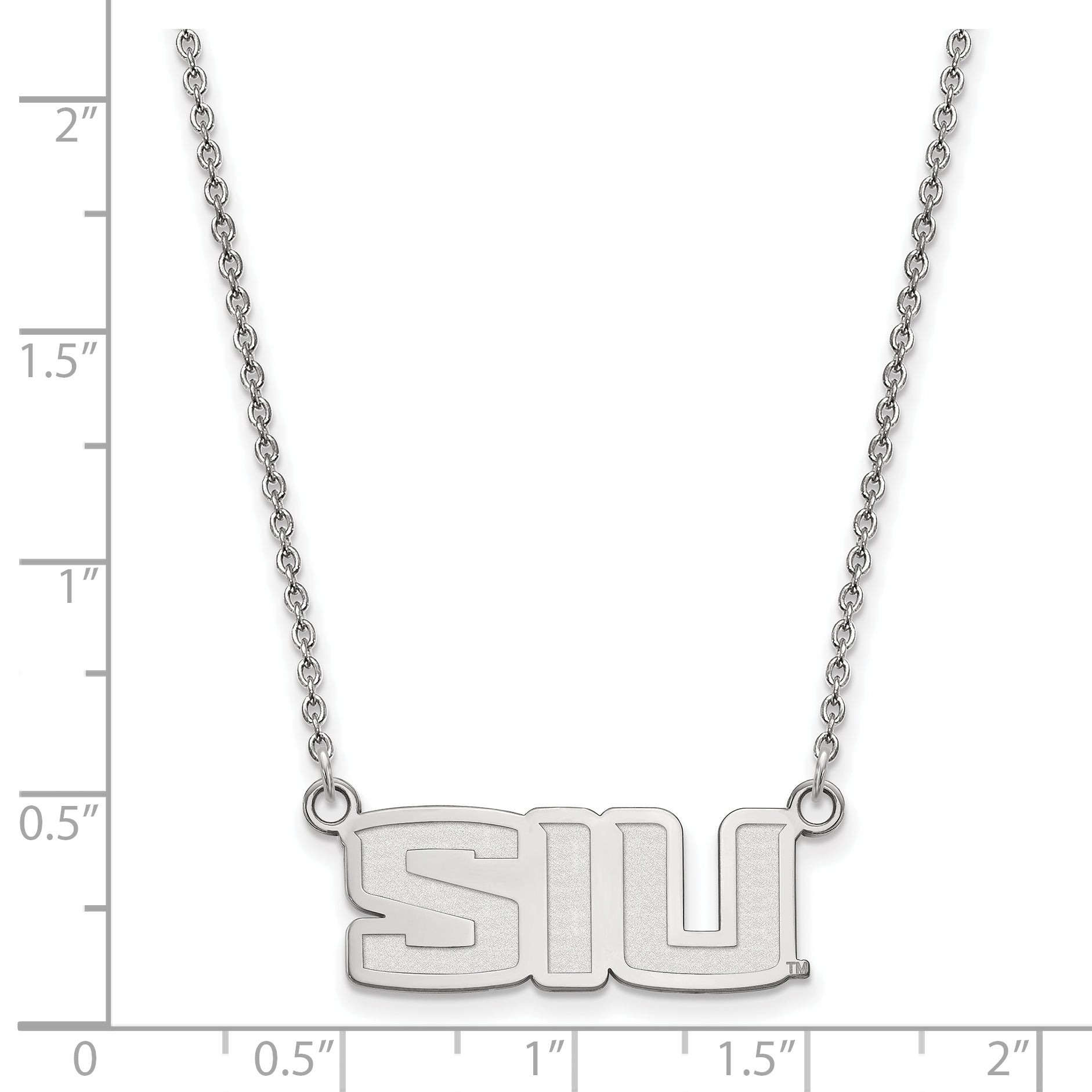 10K White Gold Logoart Southern Illinois University S I U Small Pendant 18 Inch Necklace