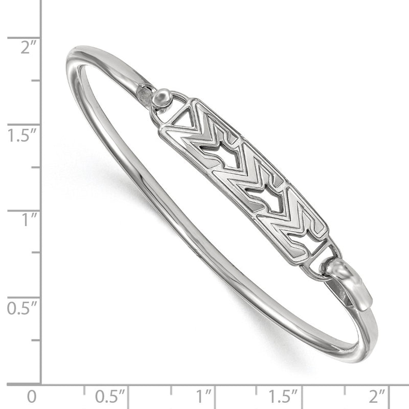 Sterling Silver S. Rh P Logoart Sigma Small Hook And Clasp Bangle