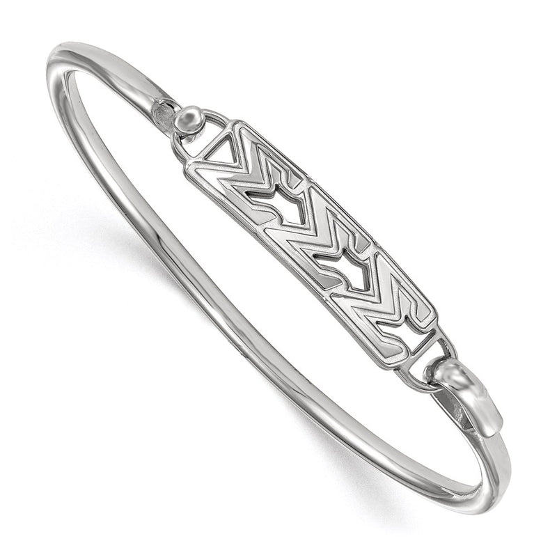 Sterling Silver S. Rh P Logoart Sigma Small Hook And Clasp Bangle