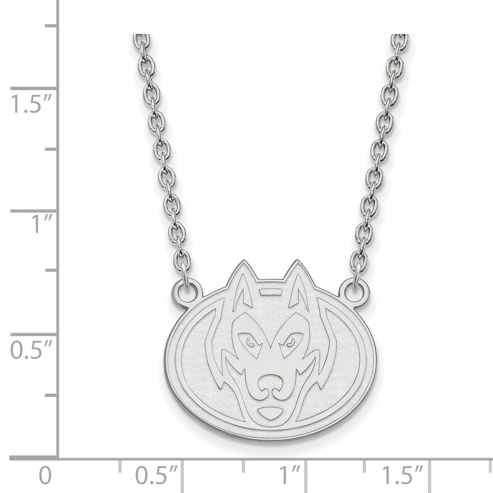 10K White Gold Logoart St. Cloud State University Husky Large Pendant 18 Inch Necklace