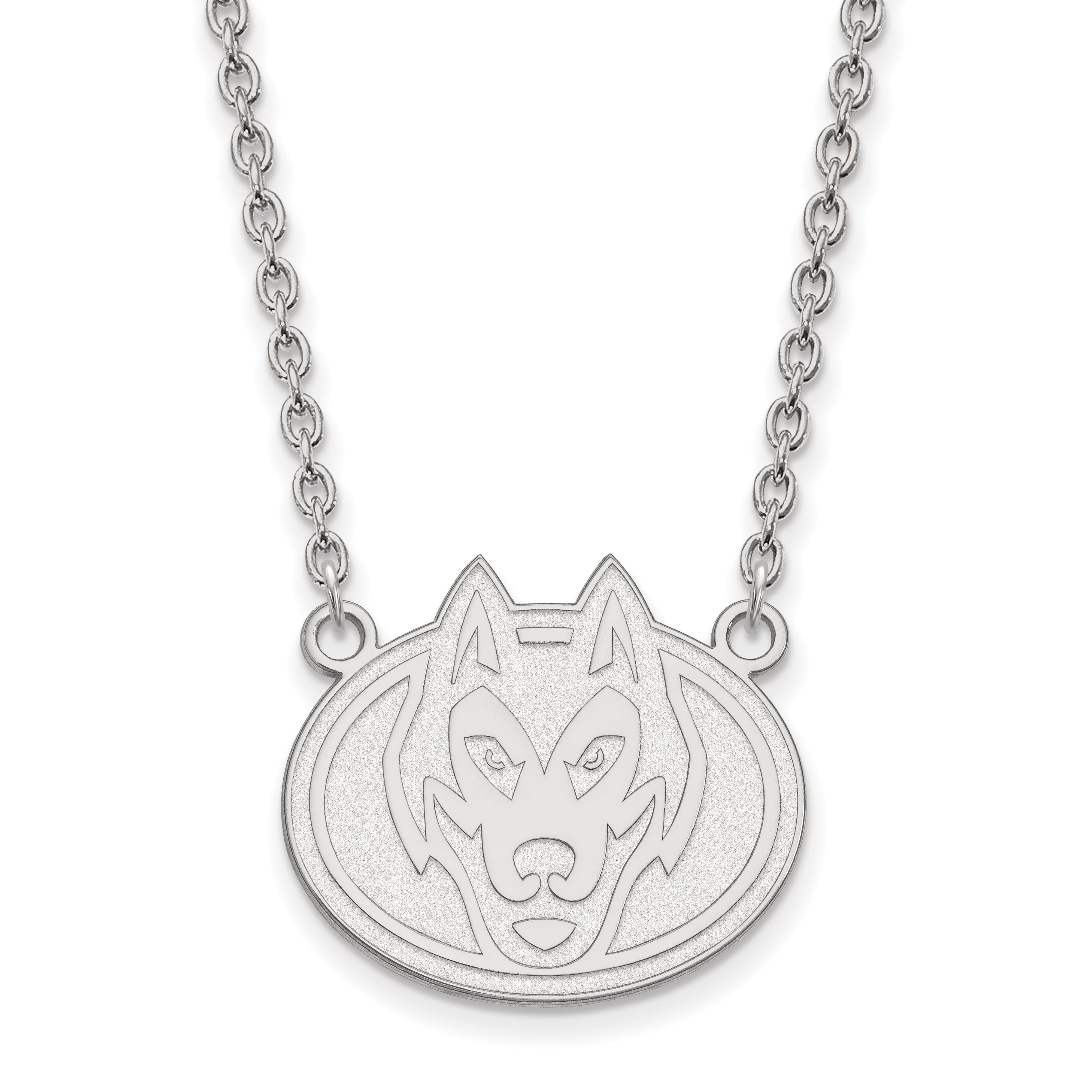 10K White Gold Logoart St. Cloud State University Husky Large Pendant 18 Inch Necklace