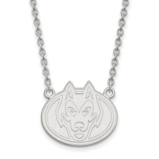 10K White Gold Logoart St. Cloud State University Husky Large Pendant 18 Inch Necklace