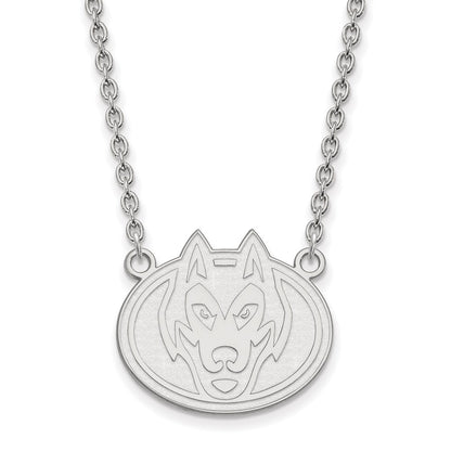 Sterling Silver Rhodium Plated Logoart St. Cloud State University Husky Large Pendant 18 Inch Necklace