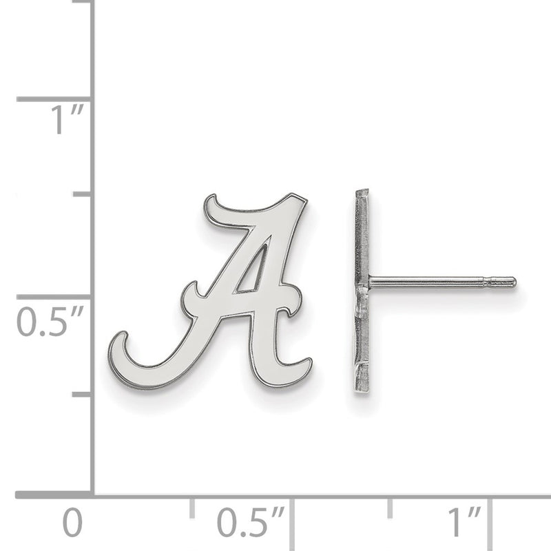 10K White Gold Logoart University Of Alabama Letter A Small Post Earrings