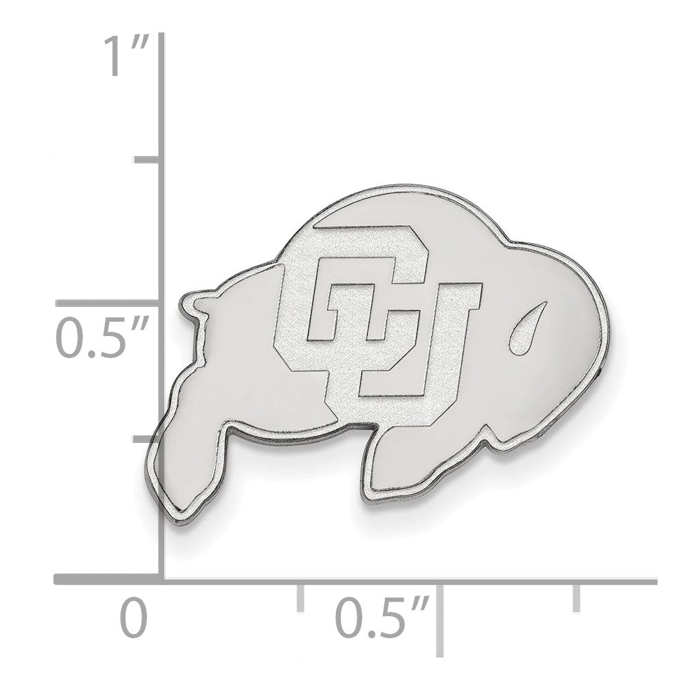 14K White Gold LogoArt University of Colorado Buffalo Lapel Pin