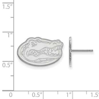 14K White Gold Logoart University Of Florida Gator Small Post Earrings