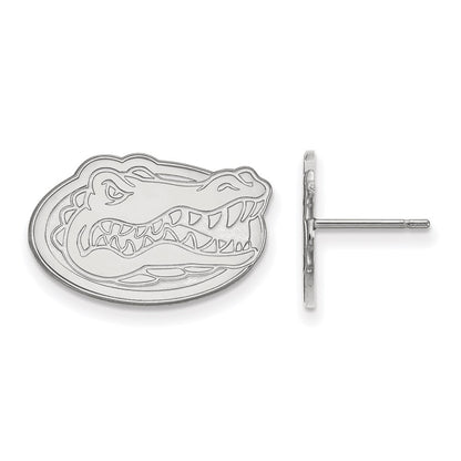 10K White Gold Logoart University Of Florida Gator Small Post Earrings