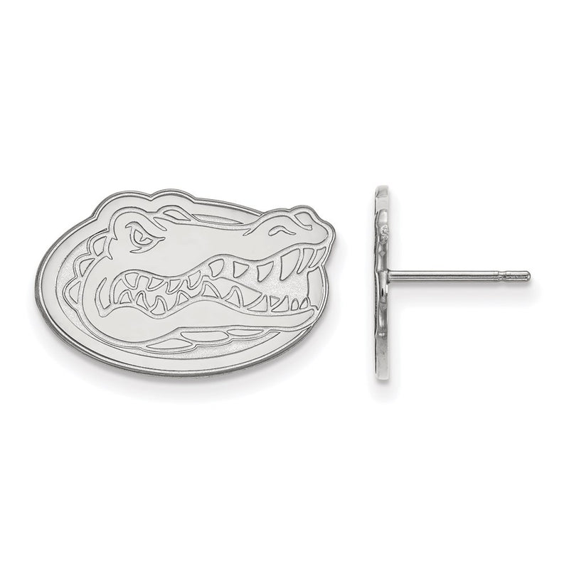 10K White Gold Logoart University Of Florida Gator Small Post Earrings