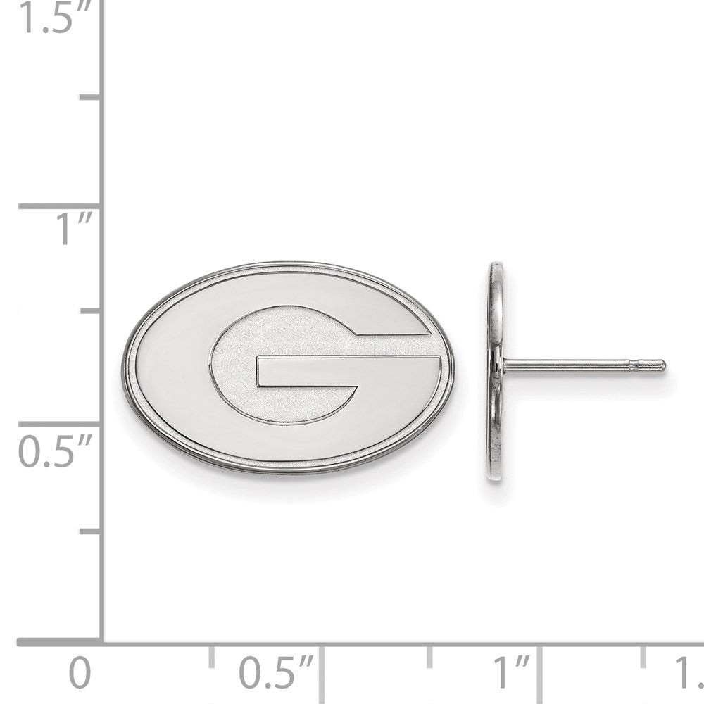 Sterling Silver Rhodium Plated Logoart University Of Georgia Letter G Small Post Earrings