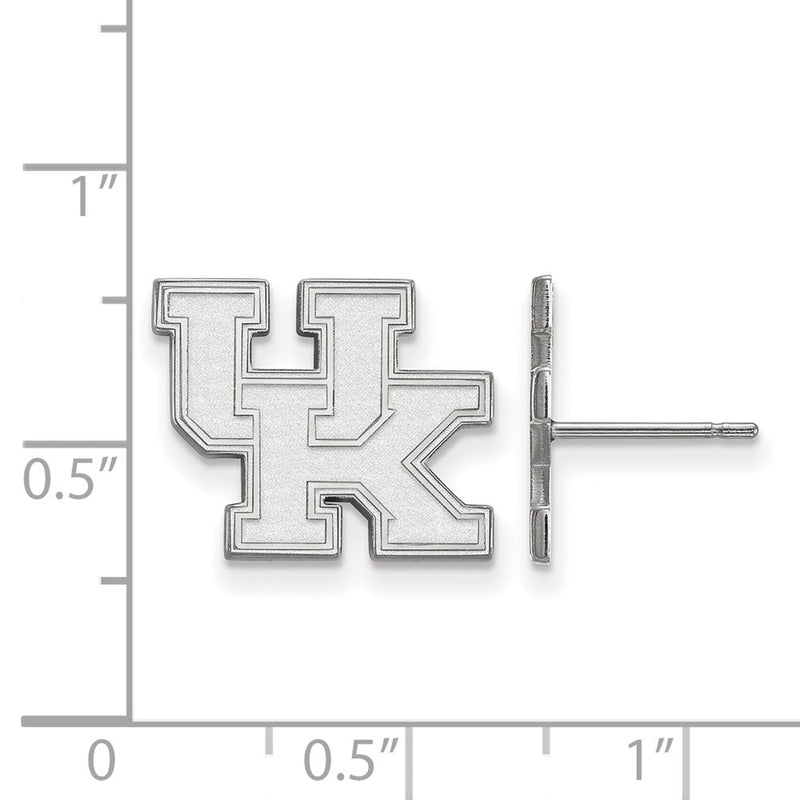 Sterling Silver Rhodium Plated Logoart University Of Kentucky U K Small Post Earrings