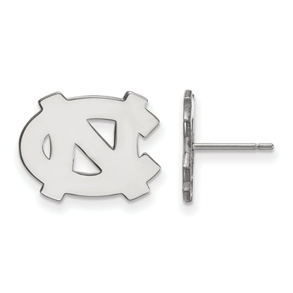 Sterling Silver Rhodium Plated Logoart University Of North Carolina N C Small Post Earrings