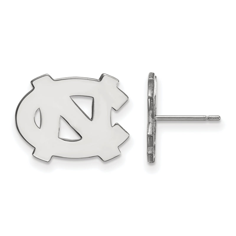Sterling Silver Rhodium Plated Logoart University Of North Carolina N C Small Post Earrings