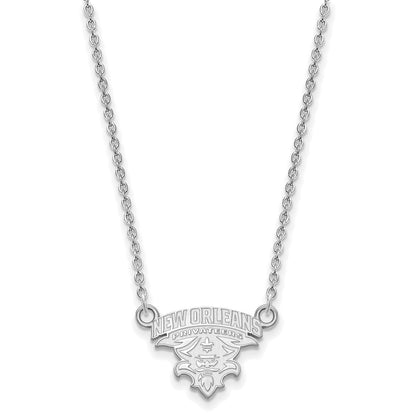 10K White Gold Logoart University Of New Orleans U N O Small Pendant 18 Inch Necklace