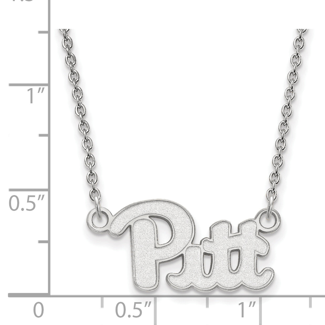 10K White Gold Logoart University Of Pittsburgh Small Pendant 18 Inch Necklace