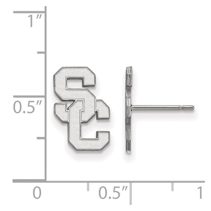 10K White Gold University Of Southern California S C Small Post Earrings