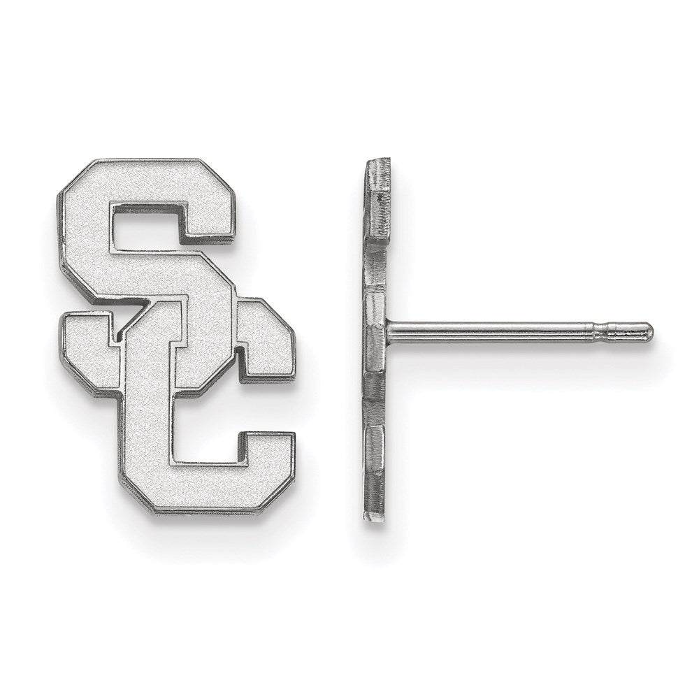 10K White Gold University Of Southern California S C Small Post Earrings