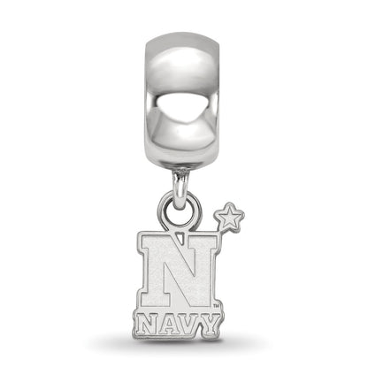 Sterling Silver Rhod-Pltd Logoart Us Naval Academy Xs Dangle Bead
