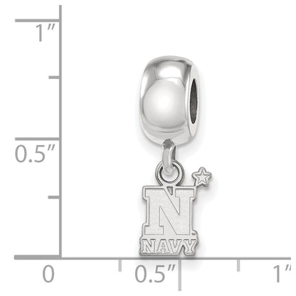 Sterling Silver Rhod-Pltd Logoart Us Naval Academy Xs Dangle Bead